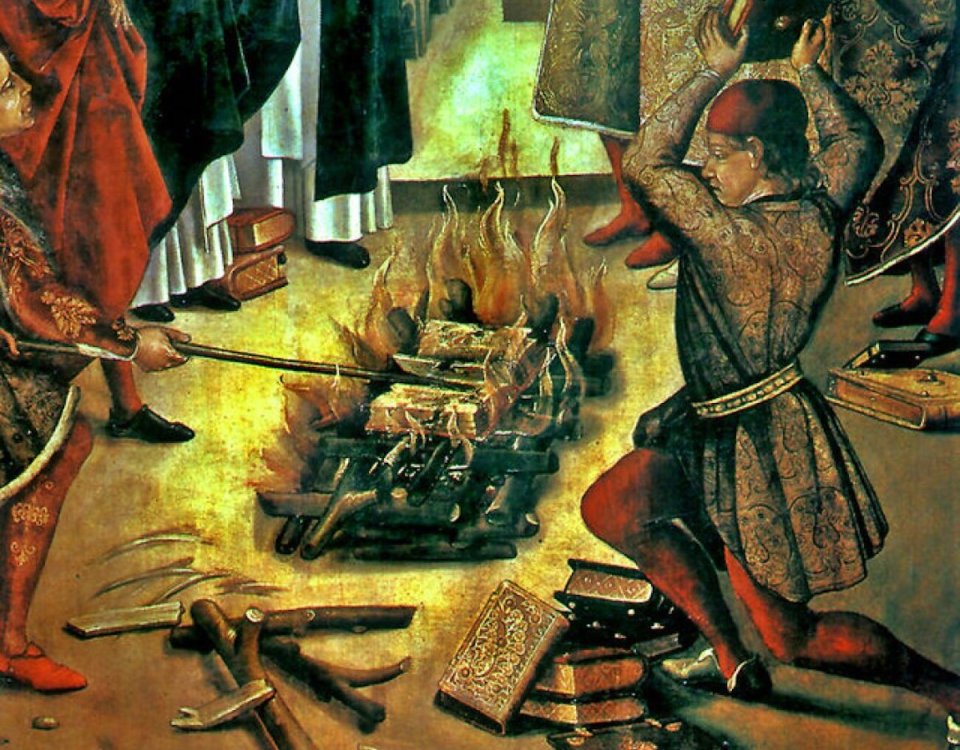 Inquisición, quema de libros.