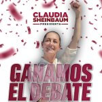 "No solo ganamos el debate, sino que vamos a ganar la presidencia de la República el próximo 2 de junio”, celebró Claudia Sheinbaum