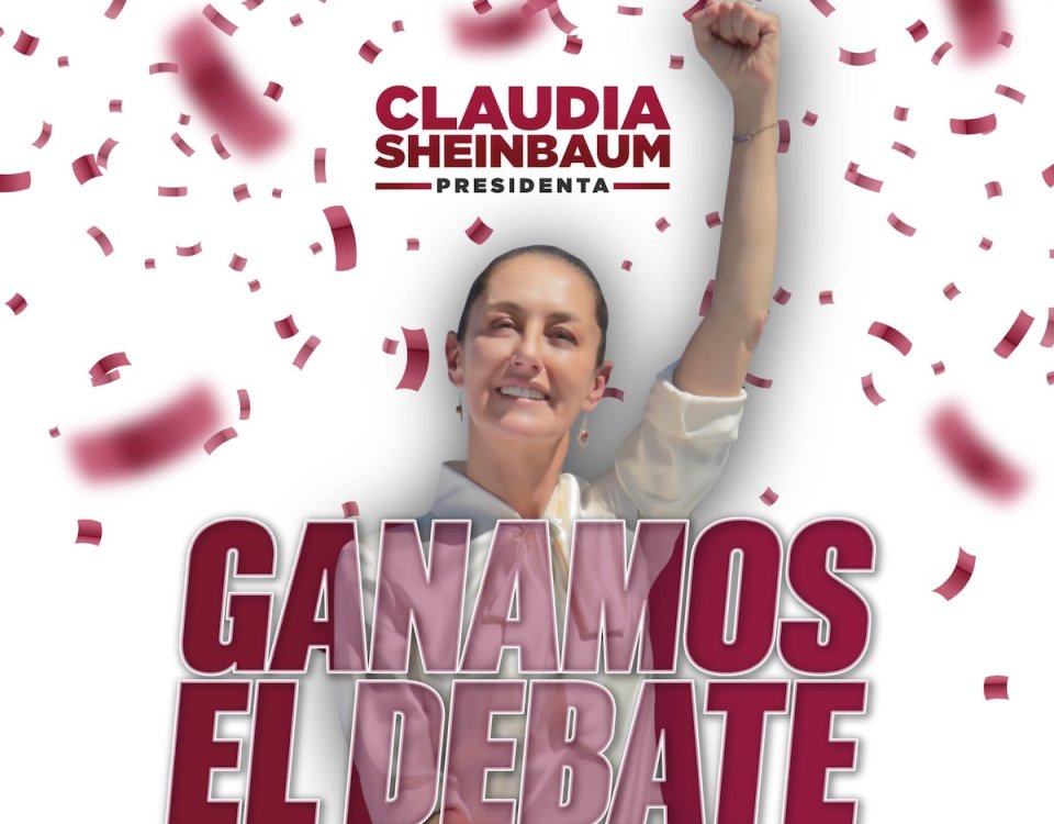 "No solo ganamos el debate, sino que vamos a ganar la presidencia de la República el próximo 2 de junio”, celebró Claudia Sheinbaum