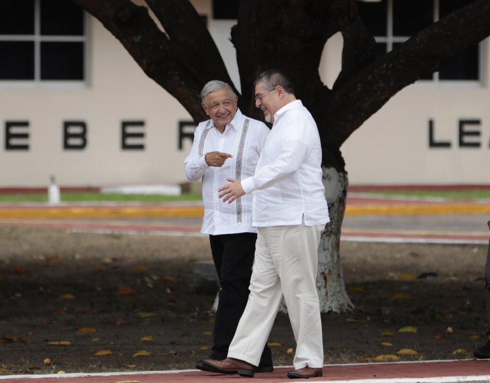Los presidentes Andrés Manuel López Obrador de México y Bernardo Arévalo de Guatemala, refrendaron los lazos de cooperación y amistad. Imagen: @BArevalodeLeon