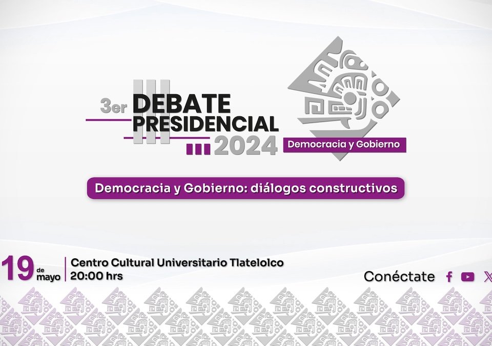 En el tercer debate presidencial las candidatas Claudia Sheinbaum, Gálvez y el candidato Álvarez discutirán sobre seguridad  y gobierno.