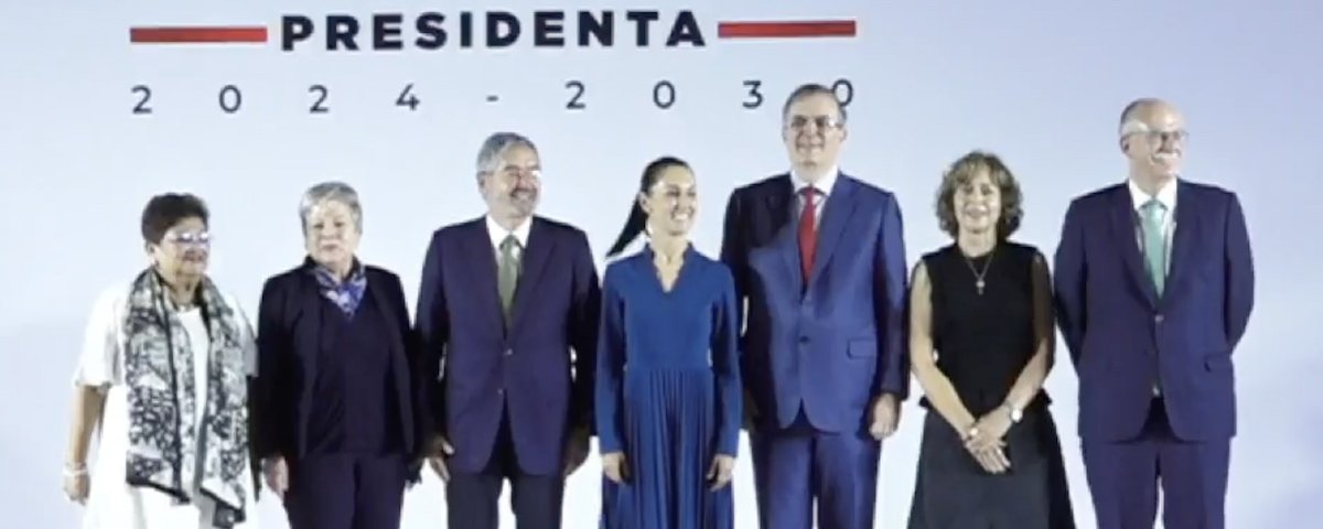 La presidenta electa presentó a 6 integrantes de su gabinete, destacan Marcelo Ebrard, Alicia Bárcena y Juan Ramón de la Fuente.