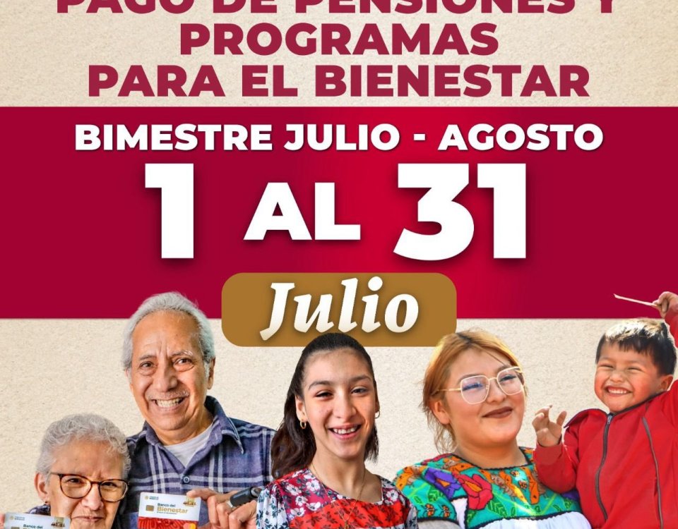 A partir del 1 de julio, la Secretaría de Bienestar reanudará la entrega de pensiones y programas sociales del bimestre julio-agosto
