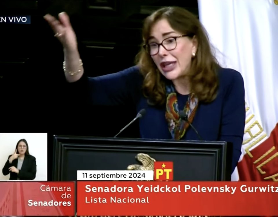 La senadora por el PT Yeidckol Polevnsky, criticó el argumento de la oposición al afirmar que la reforma judicial va contra la inversión