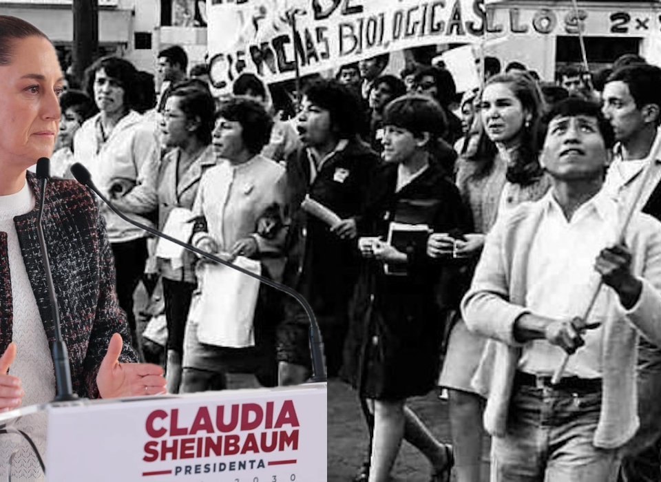 “Soy hija del 68” dijo Sheinbaum para referirse a que el gobierno de Díaz Ordaz ordenó la represión de estudiantes en Tlatelolco en 1968