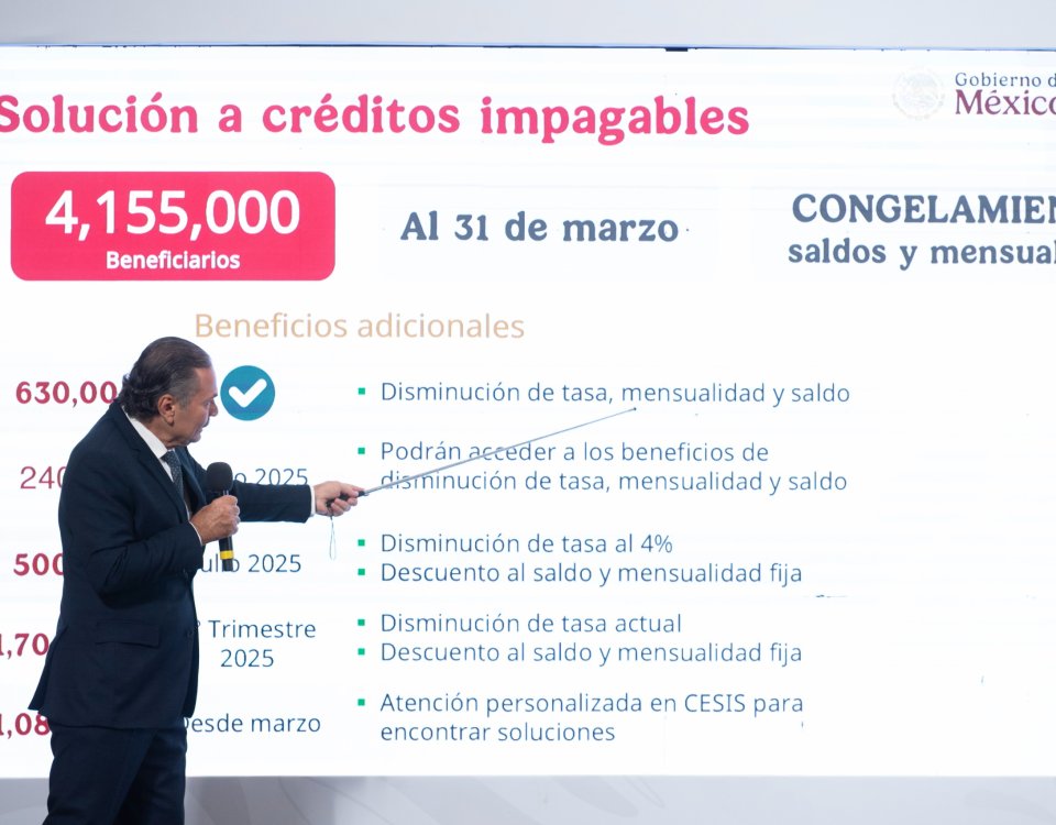 Infonavit cumple la promesa de congelar créditos. Al 31 de marzo suman un total de 4 millones 155 mil financiamientos congelados