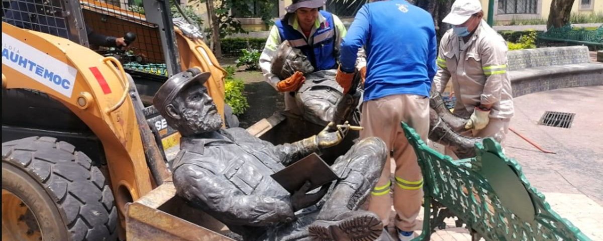 Retirar las estatuas de Fidel y el Che sin autorización del Comité de Monumentos es ilegal, arremetieron Sheinbaum y Brugada