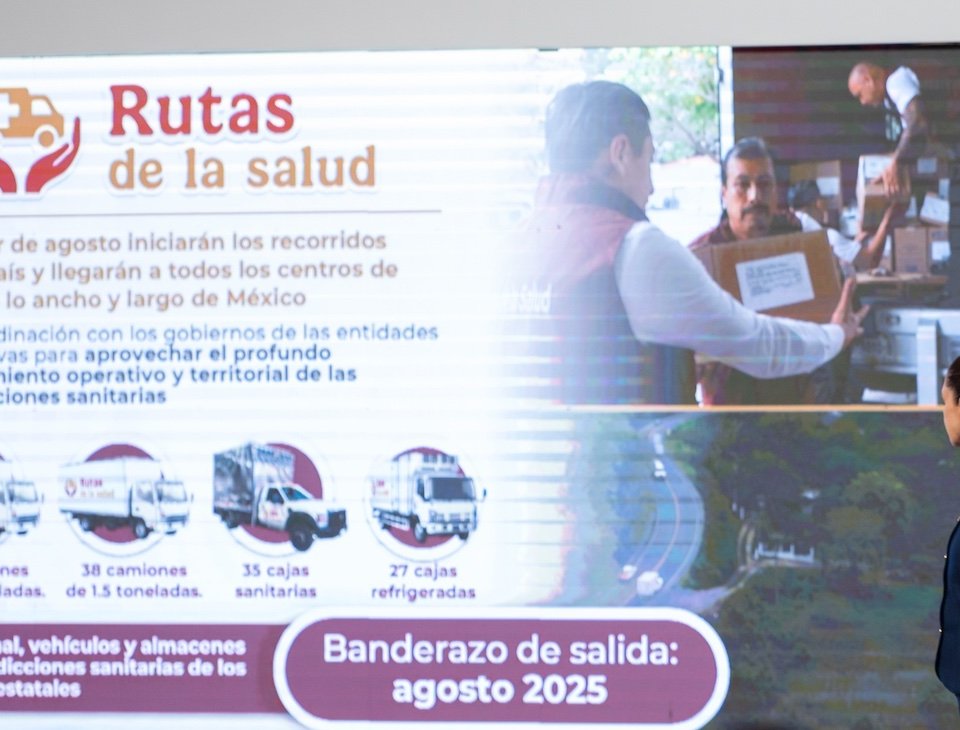 Con las Rutas de la Salud se llevarán medicamentos e insumos médicos a los hospitales y Centros de Salud del IMSS Bienestar