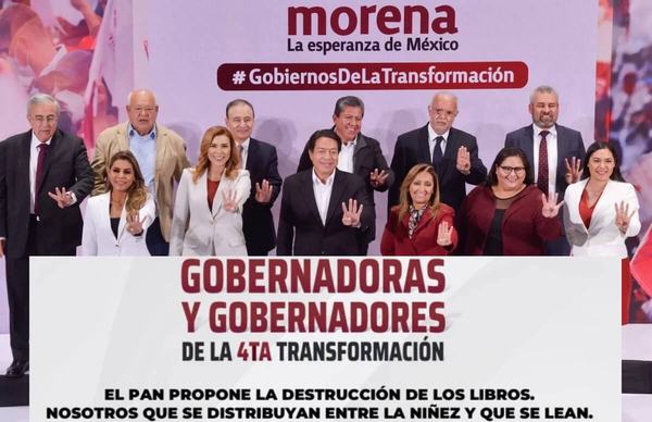Gobernadores 4T respaldan libros de texto; rechazan destrucción