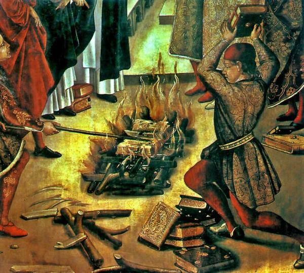 Quema de libros de texto revive la Inquisición