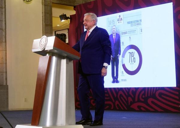 AMLO presume alta aprobación en encuesta de El Heraldo