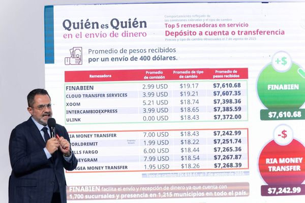 Finabien encabeza lista de remesadoras: Profeco